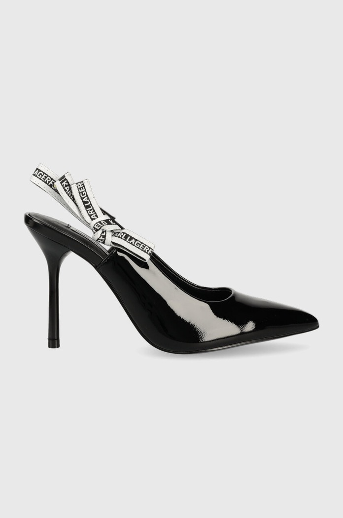 Δερμάτινες γόβες Karl Lagerfeld SARABANDE άνω των 8 εκ μαύρο KL30908.1BP
