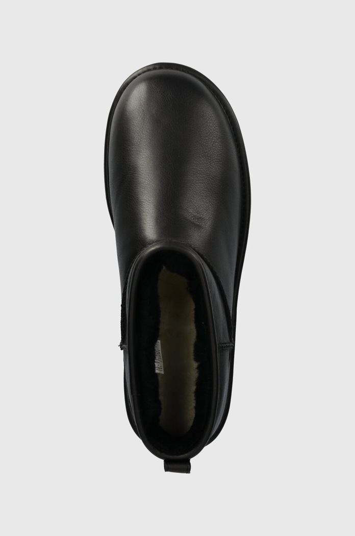 UGG śniegowce skórzane Classic Ultra Mini Platform czarny 1141510.BLLE