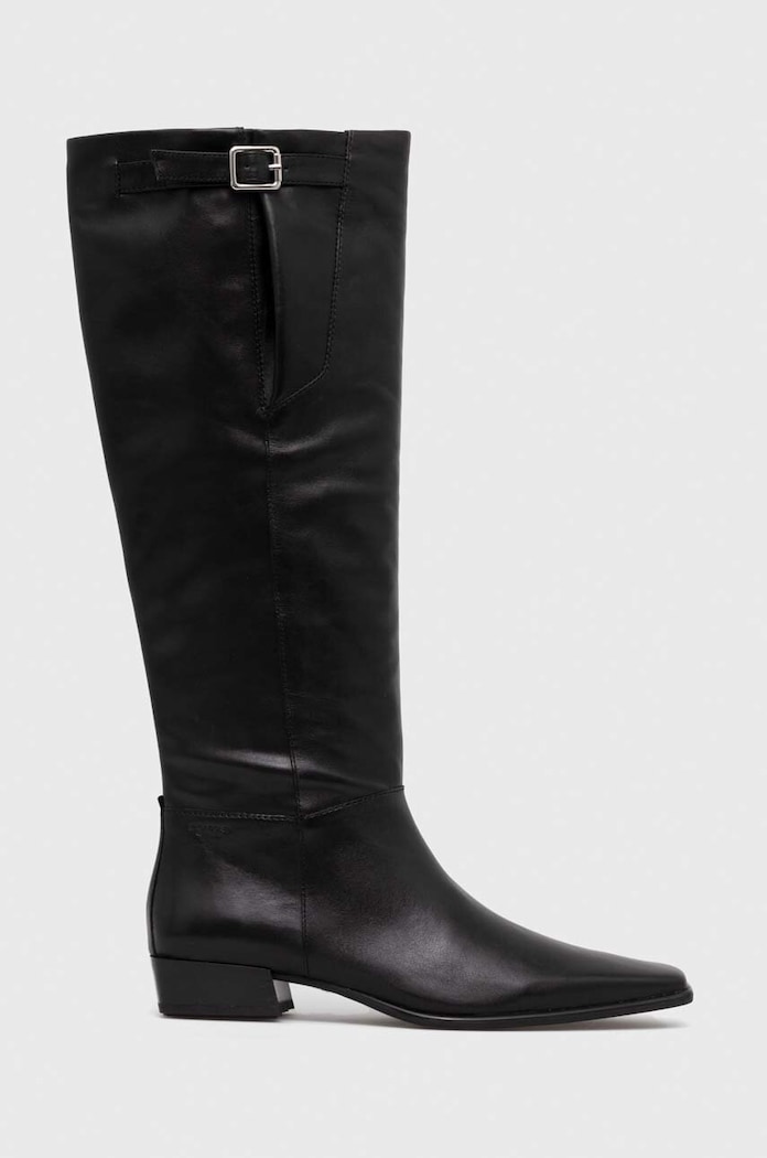 Vagabond Shoemakers kozaki skórzane NELLA płaski czarny 5616.101.20