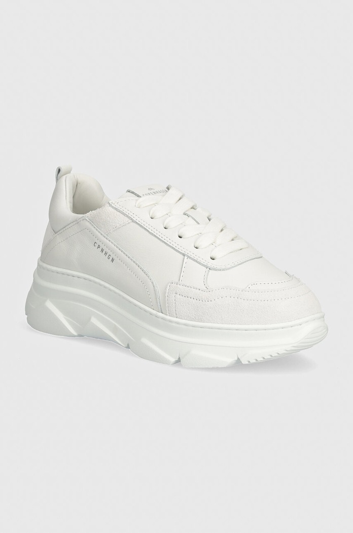 Copenhagen sneakersy skórzane Vitello platforma biały CPH40