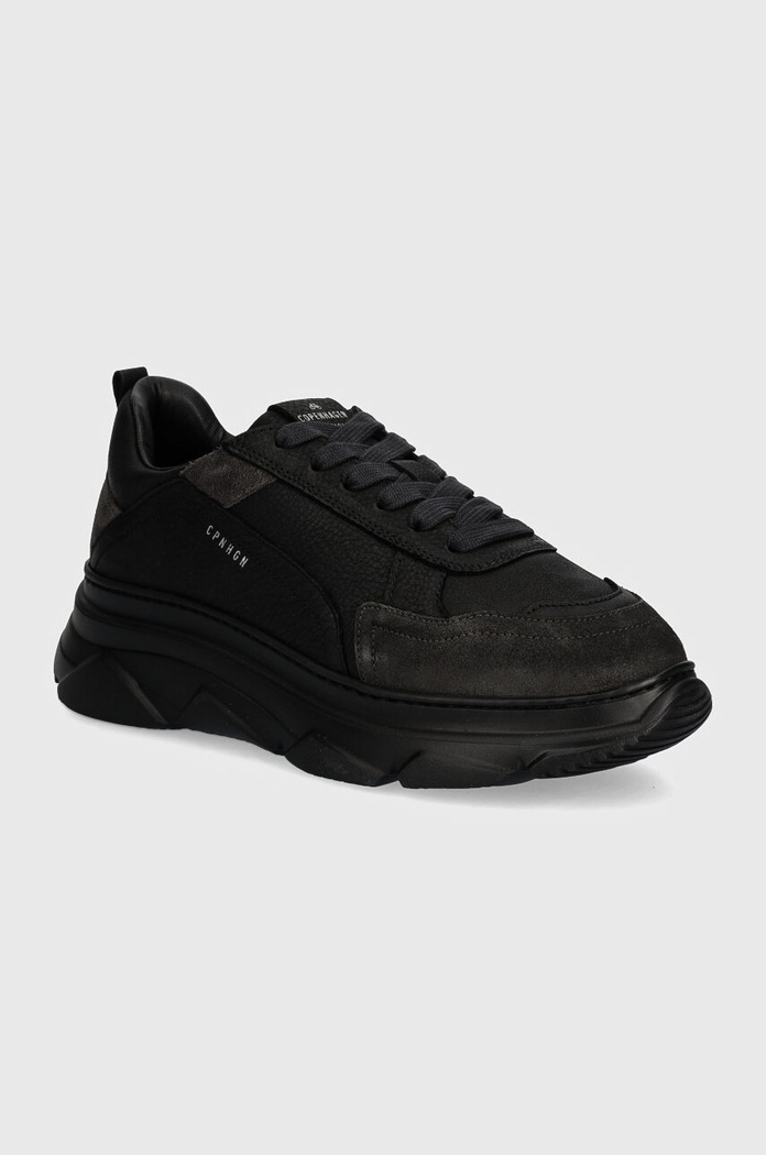 Copenhagen sneakersy skórzane Vitello platforma czarny CPH40