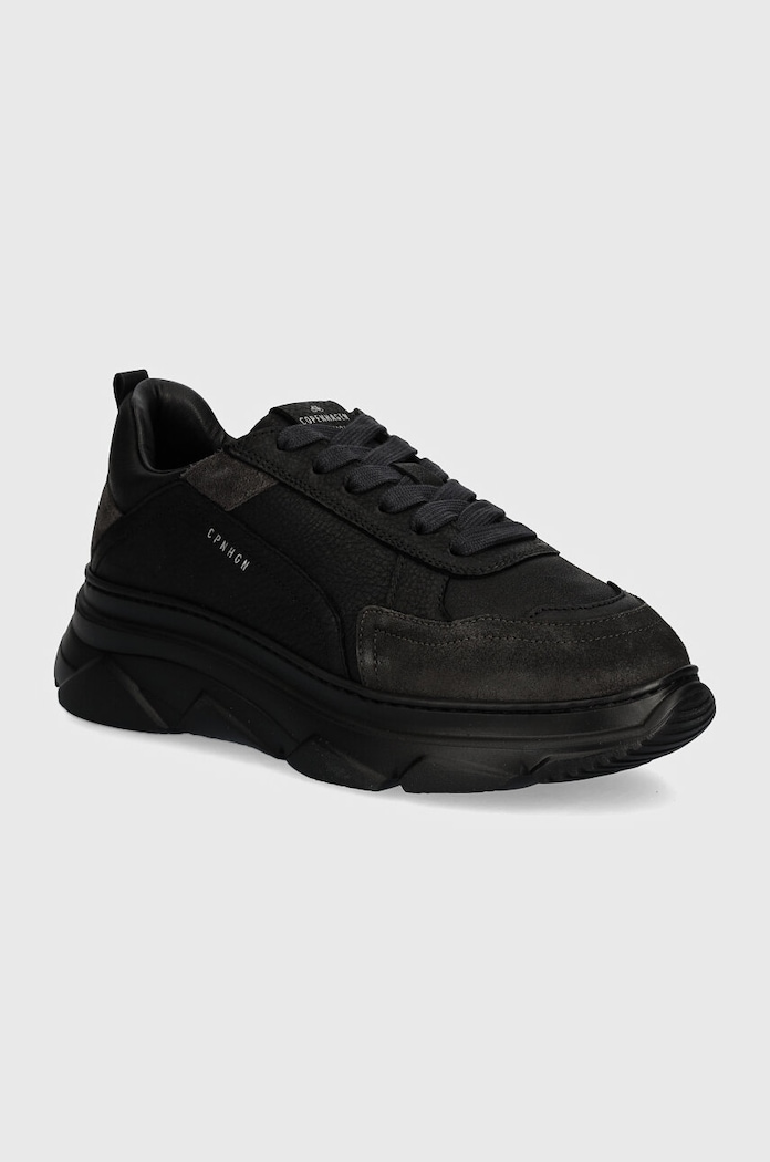 Copenhagen sneakersy skórzane Vitello platforma czarny CPH40