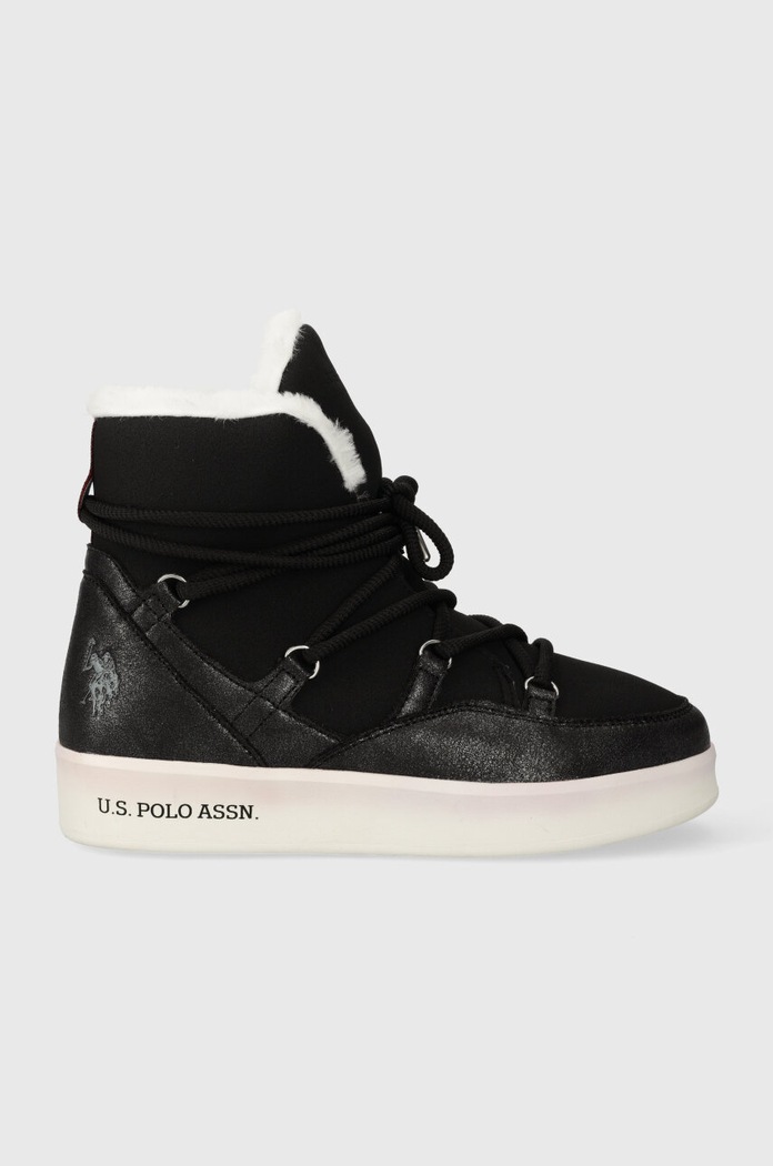 Μπότες χιονιού U.S. Polo Assn. VEGY απομίμηση λείου δέρματος μαύρο VEGY005W.CHY1