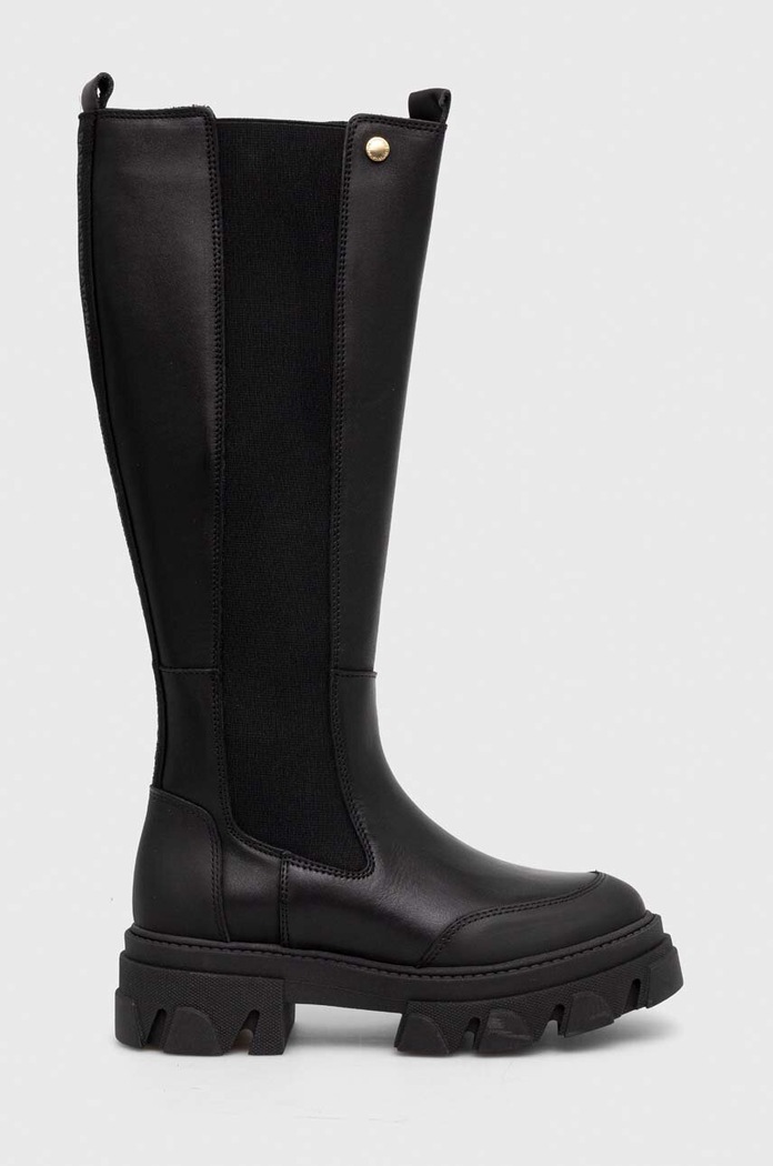 Kožené kozačky Barbour B.Intl Parson nezateplené černá LFO0636BK11