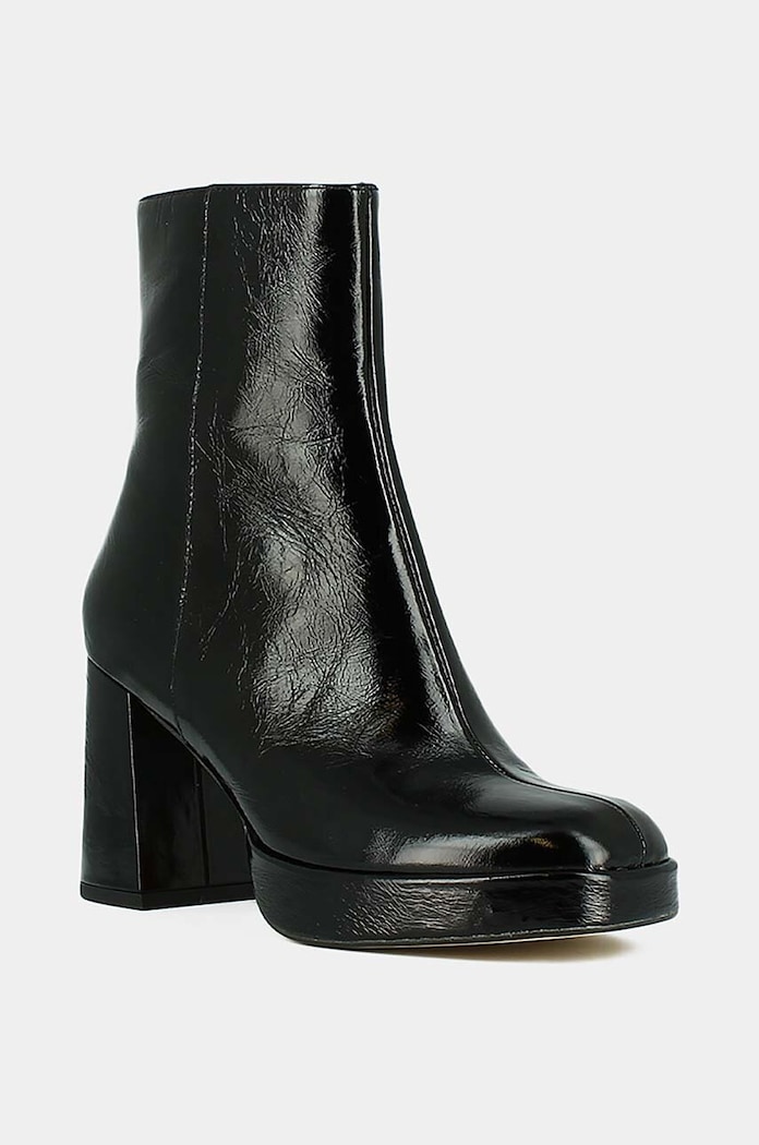 Jonak botki skórzane VORIS CUIR BRILLANT 3300088 czarny AW24