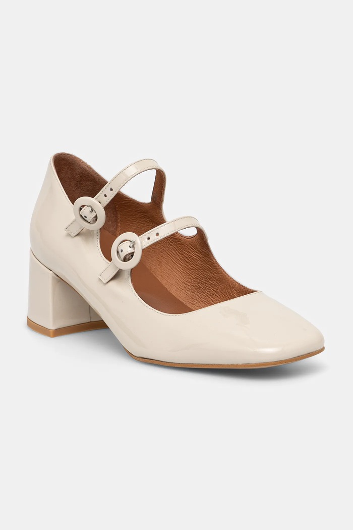 Jonak czółenka skórzane DELOU VERNIS 5-8 cm beżowy 3300198