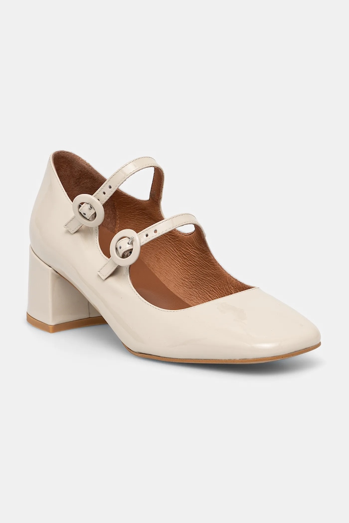 Jonak czółenka skórzane DELOU VERNIS 5-8 cm beżowy 3300198