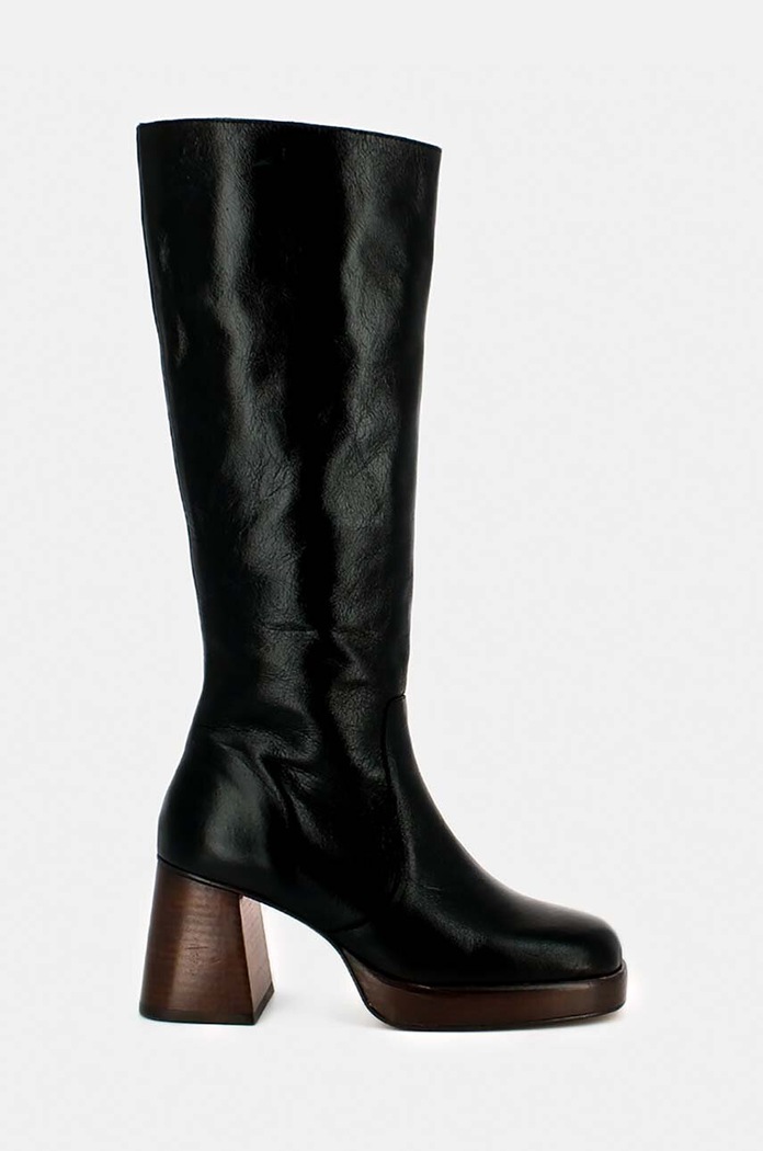 Δερμάτινες μπότες Jonak BETINA CUIR VIEILLI 5-8 cm μαύρο 6001328