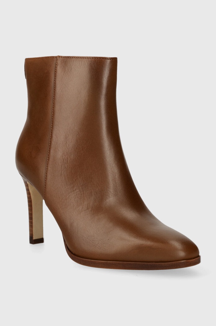 Δερμάτινες μπότες Lauren Ralph Lauren Dylann 802908332002.270 καφέ AW23