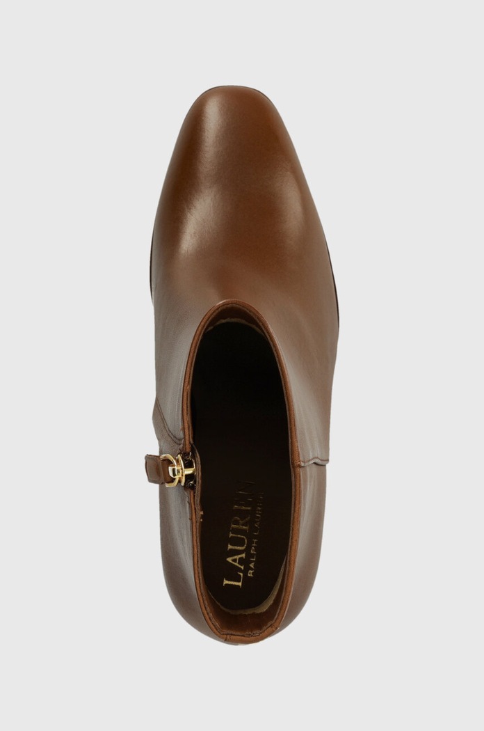 Δερμάτινες μπότες Lauren Ralph Lauren Dylann καφέ 802908332002.270