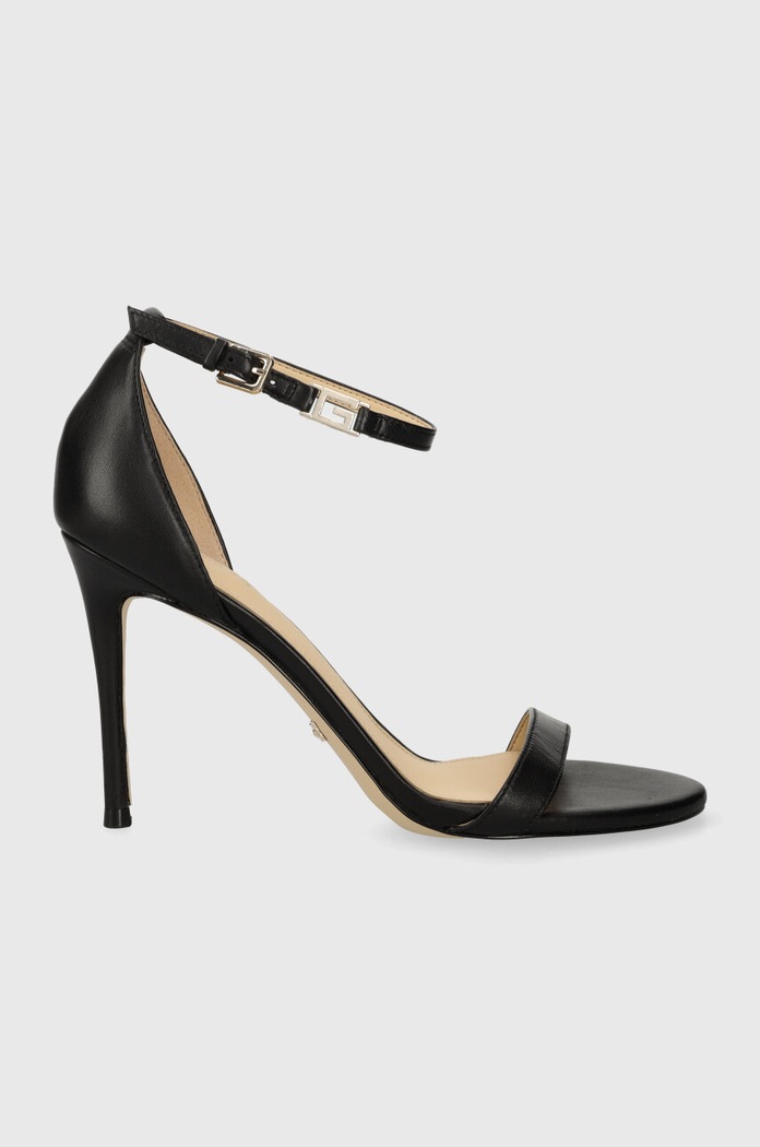 Kožne sandale Guess KABAIL3 štikla crna FL8KIL.LEA03.BLACK