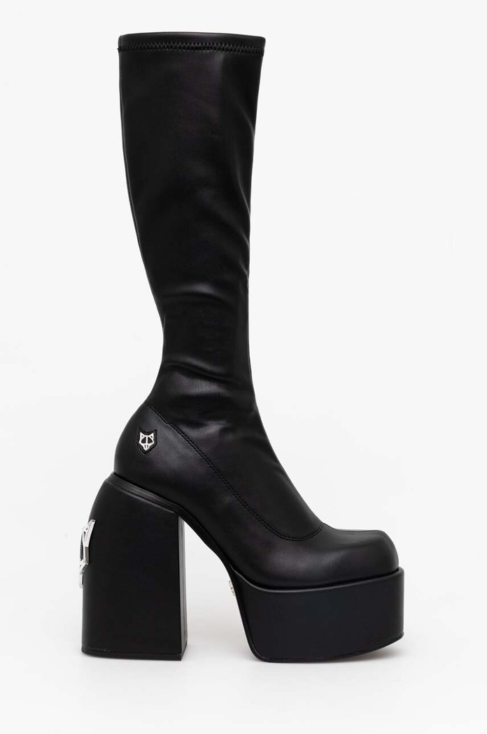 Naked Wolfe boots Spice faux grain leather black Spice.Black.Stretch
