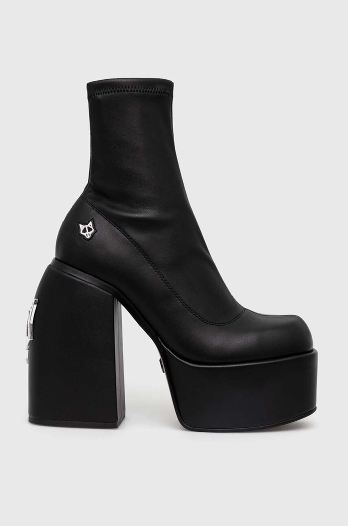 Naked Wolfe ankle boots Sugar faux grain leather black Sugar.Black