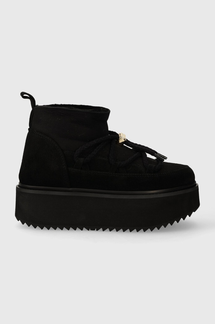 Semišové snehule Inuikii Classic Low Platform zateplené čierna 75104.105.Black