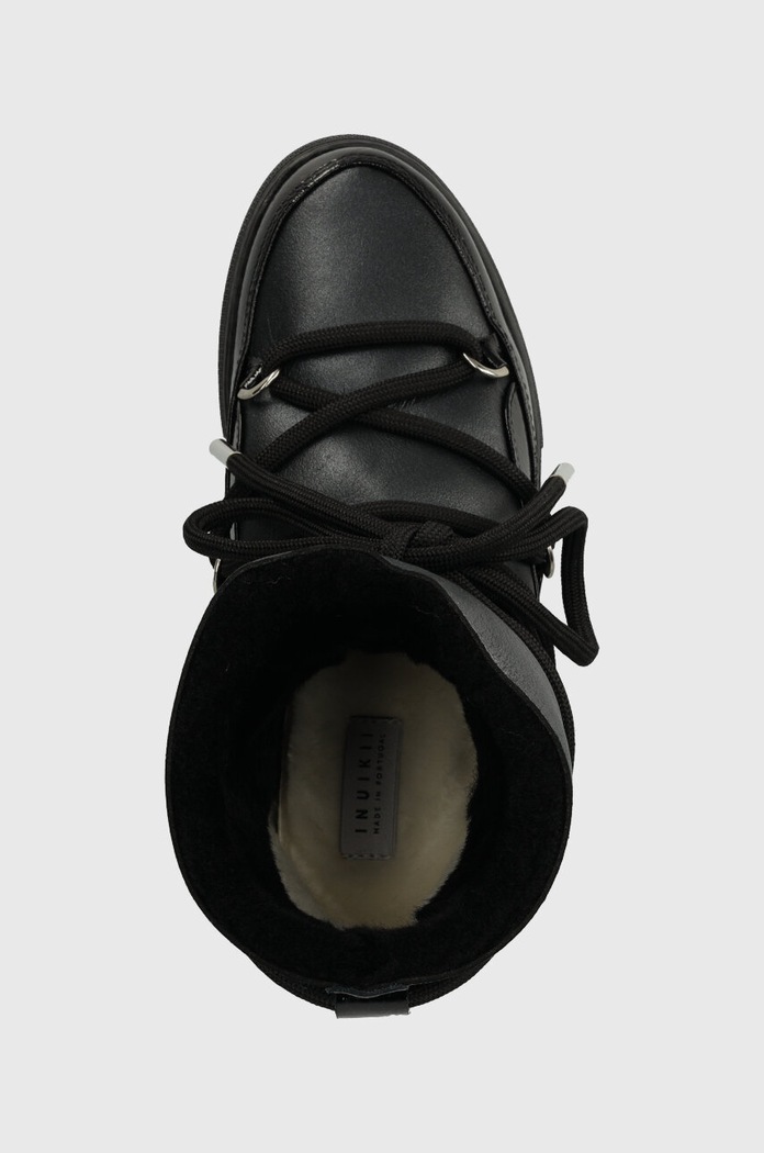 Inuikii bocanci de piele Gloss Wedge negru 1001.004.0051.000