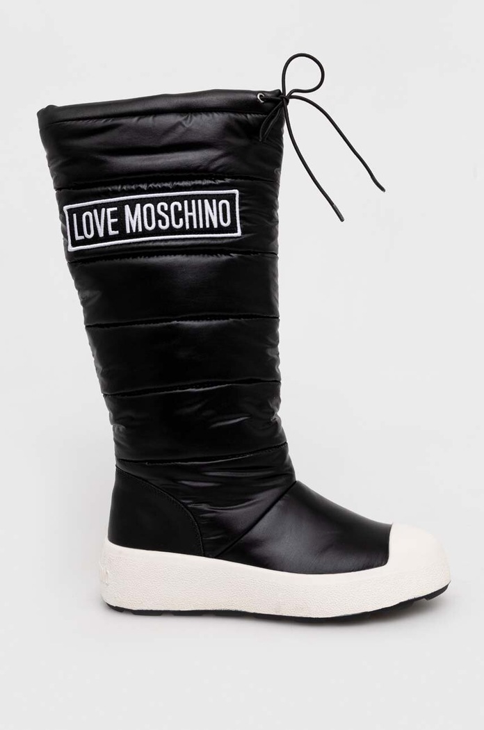 Snehule Love Moschino RACE50 usňová koža čierna JA15865H0HIN000A
