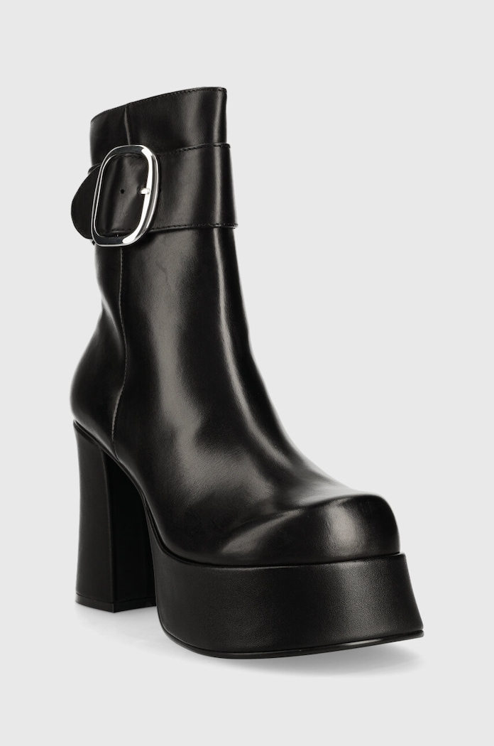 Kožené členkové topánky Steve Madden Siren SM11002628.017 čierna AW23
