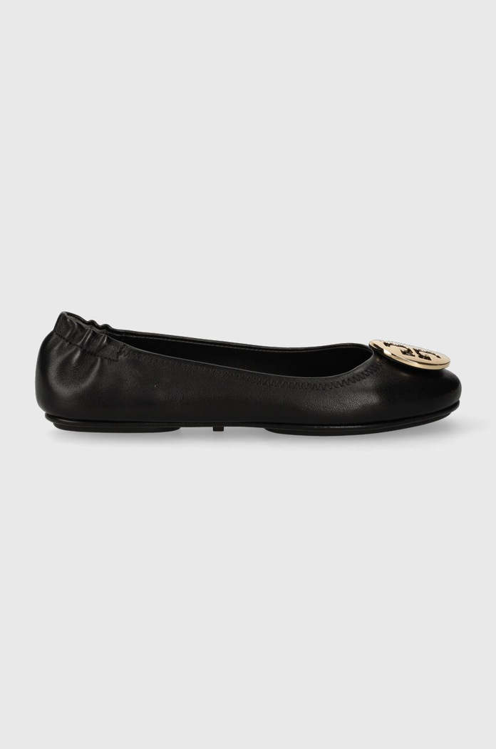 Usnjene balerinke Tory Burch MINNIE TRAVEL BALLET črna 50393.013.NN