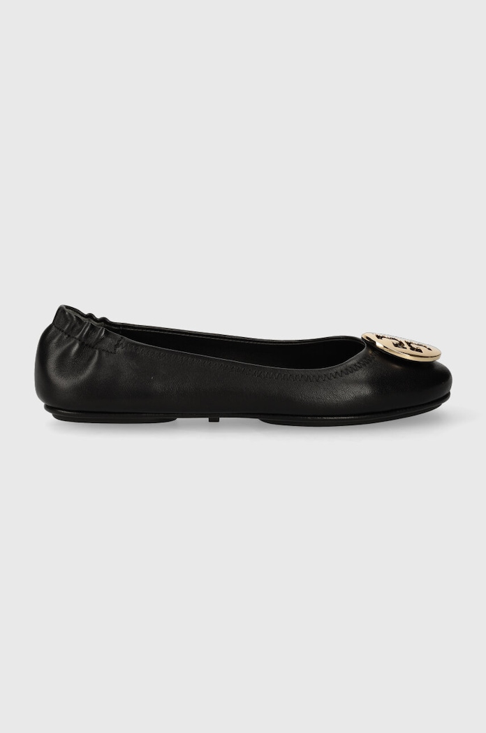 Usnjene balerinke Tory Burch MINNIE TRAVEL BALLET črna 50393.013.NN