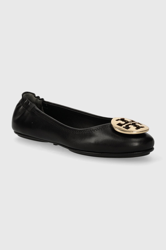 Usnjene balerinke Tory Burch MINNIE TRAVEL BALLET 50393.013.NN črna AW23