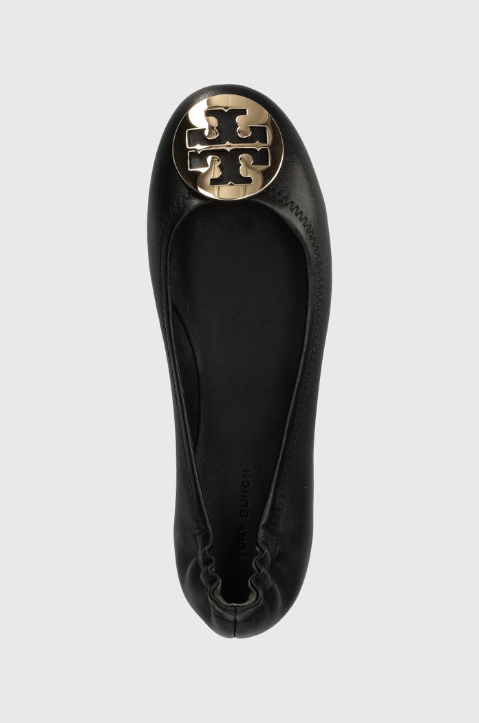 Usnjene balerinke Tory Burch MINNIE TRAVEL BALLET črna 50393.013.NN