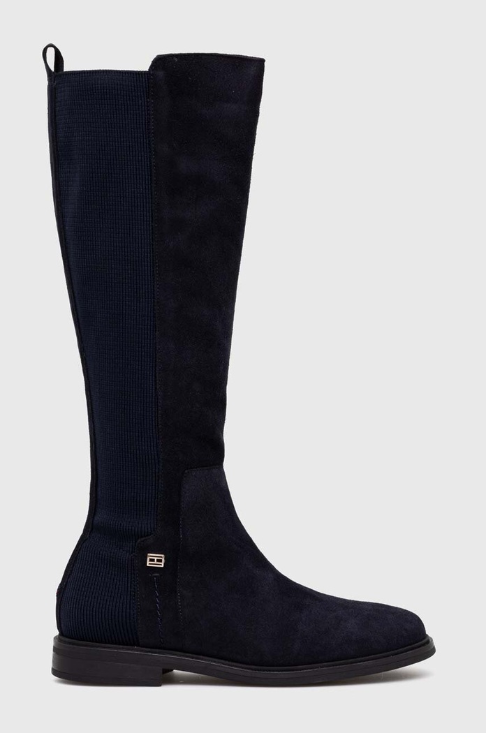 Tommy Hilfiger csizma ESSENTIALS LONGBOOT nem szigetelt sötétkék FW0FW07476
