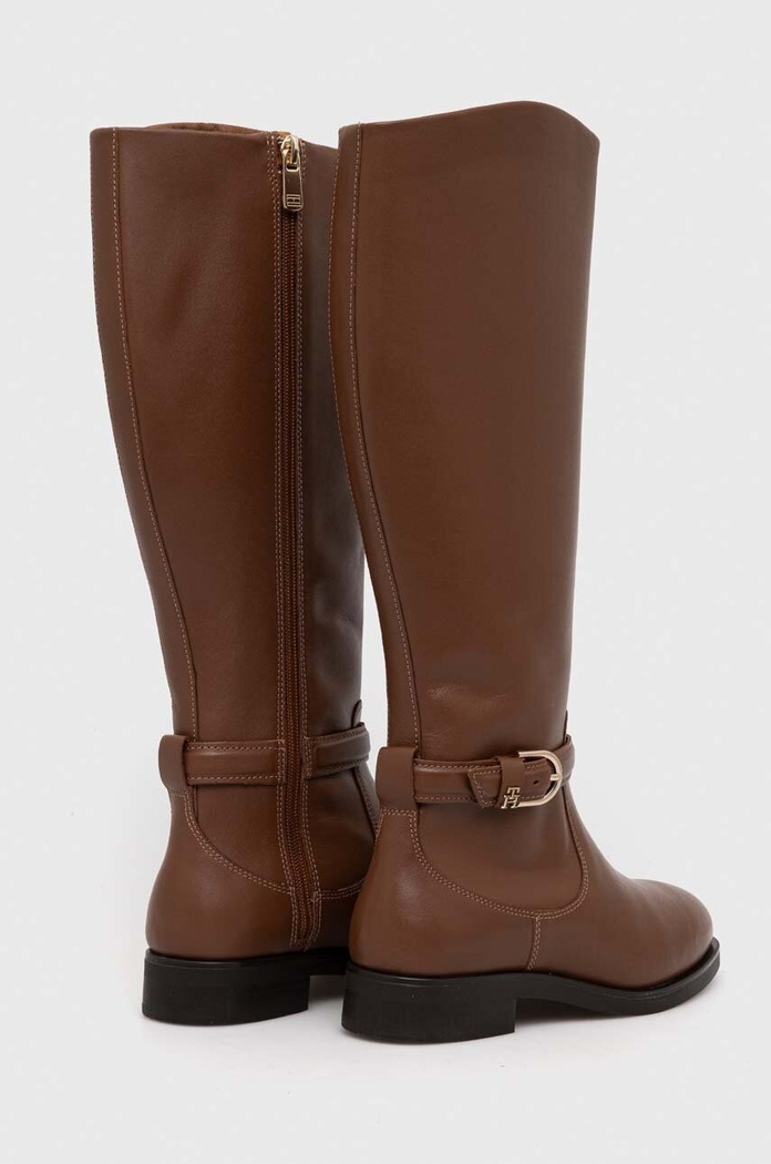 Παπούτσια Δερμάτινες μπότες Tommy Hilfiger ELEVATED ESSENT THERMO LONGBOOT FW0FW07484 καφέ