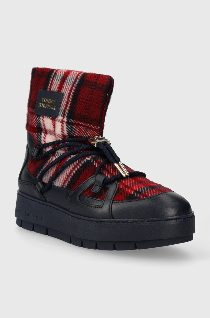 Sněhule Tommy Hilfiger TARTAN SNOWBOOT FW0FW07612 námořnická modř AW23