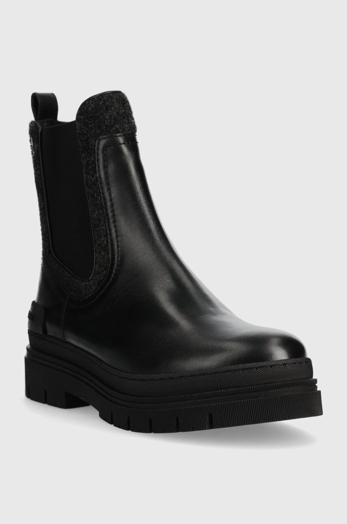 Nízké kozačky Tommy Hilfiger FEMININE FELT CHELSEA BOOTIE FW0FW07655 černá AW23