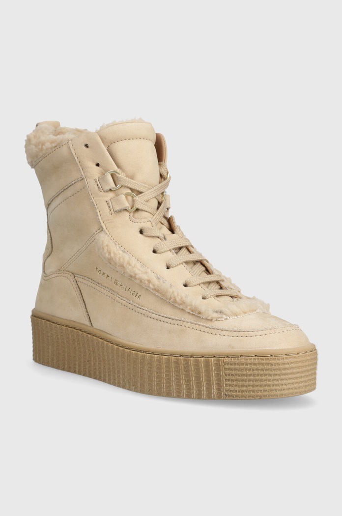 Tommy Hilfiger sneakersy ESSENTIAL LACE UP WARMBOOTIE FW0FW07503 beżowy AW23