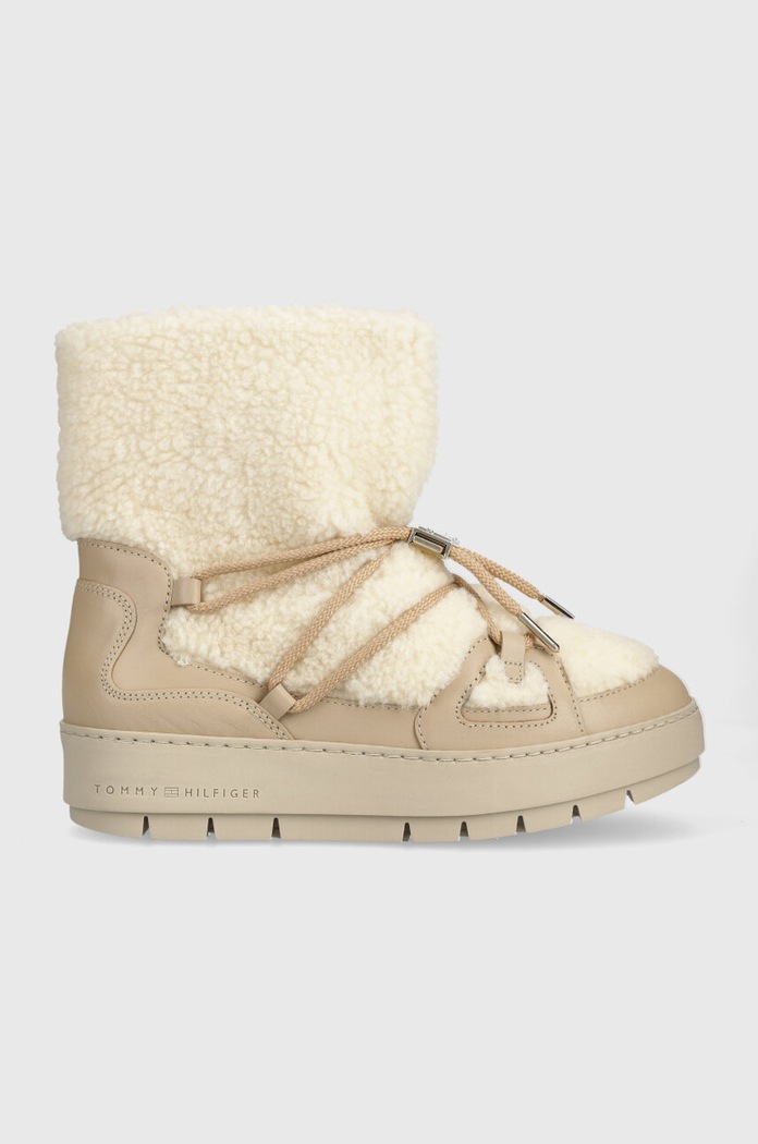 Tommy Hilfiger śniegowce TOMMY TEDDY SNOWBOOT tekstylny beżowy FW0FW07505