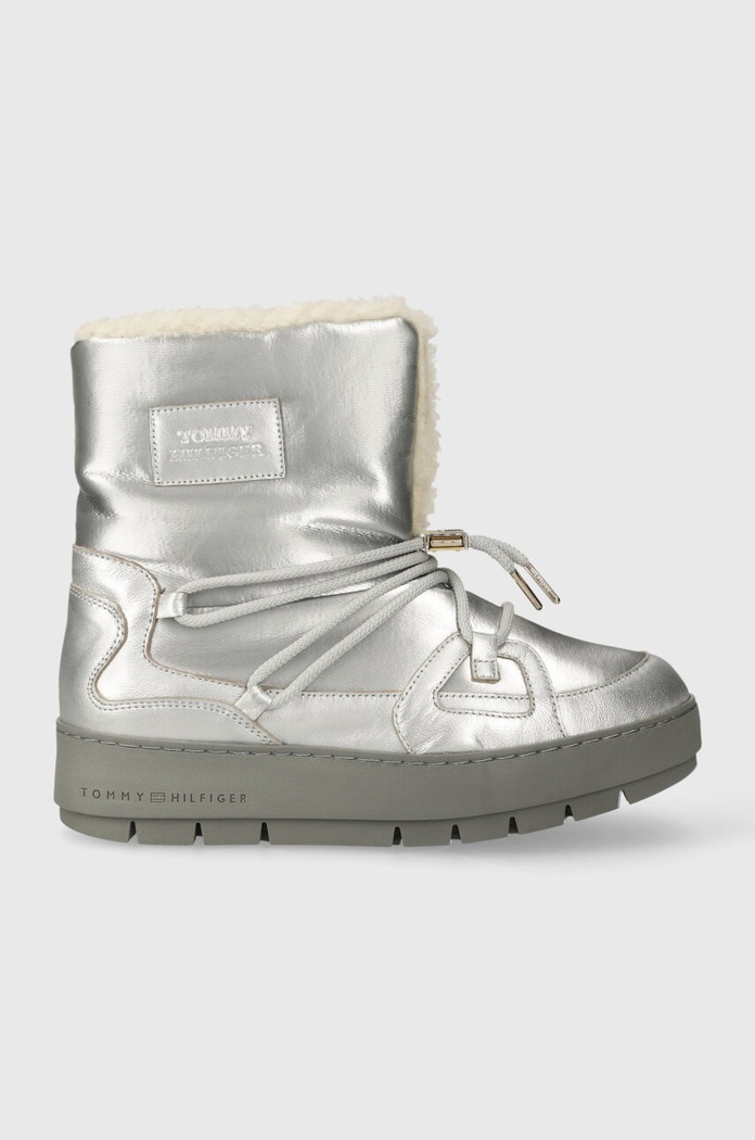 Tommy Hilfiger śniegowce TOMMY ESSENTIAL SILVER SNOWBOOT syntetyczny srebrny FW0FW07506