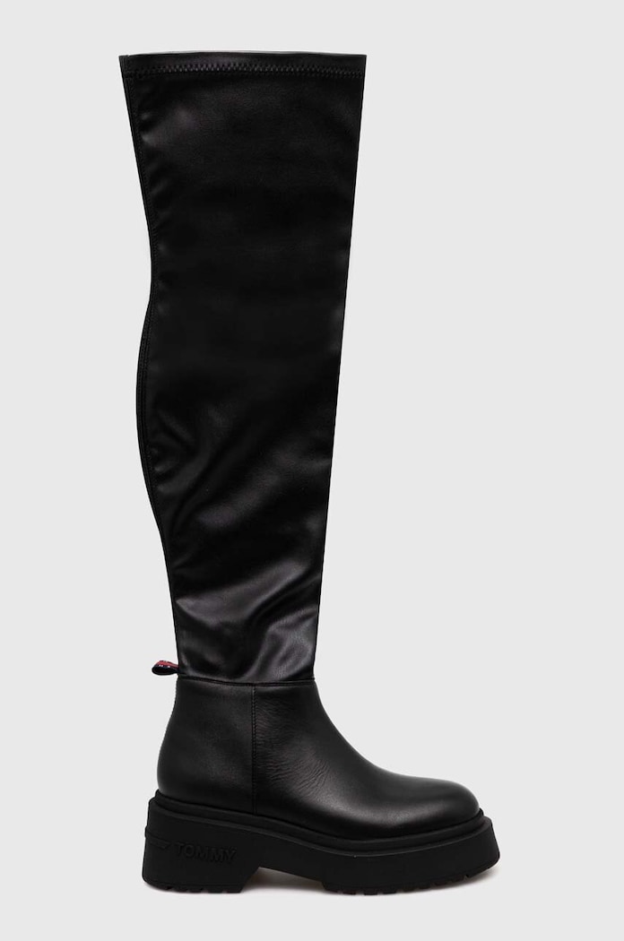 Tommy Jeans kozaki TJW OVER THE KNEE BOOTS imitacja skóry licowej czarny EN0EN02254