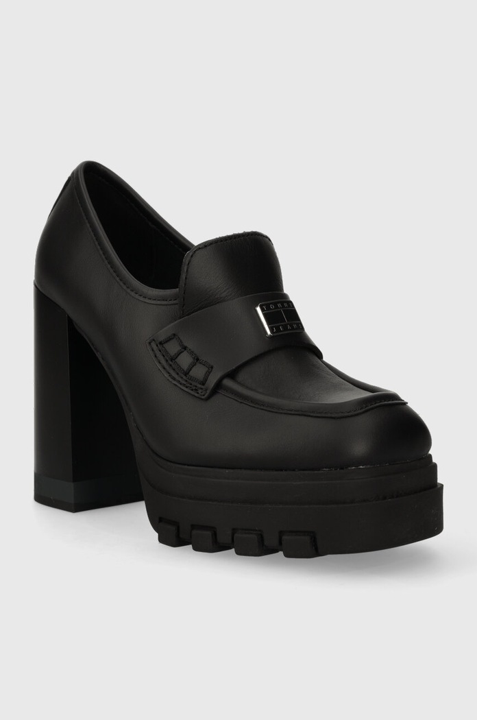 Tommy Jeans czółenka skórzane TJW LOAFER PUMP EN0EN02257 czarny AW23