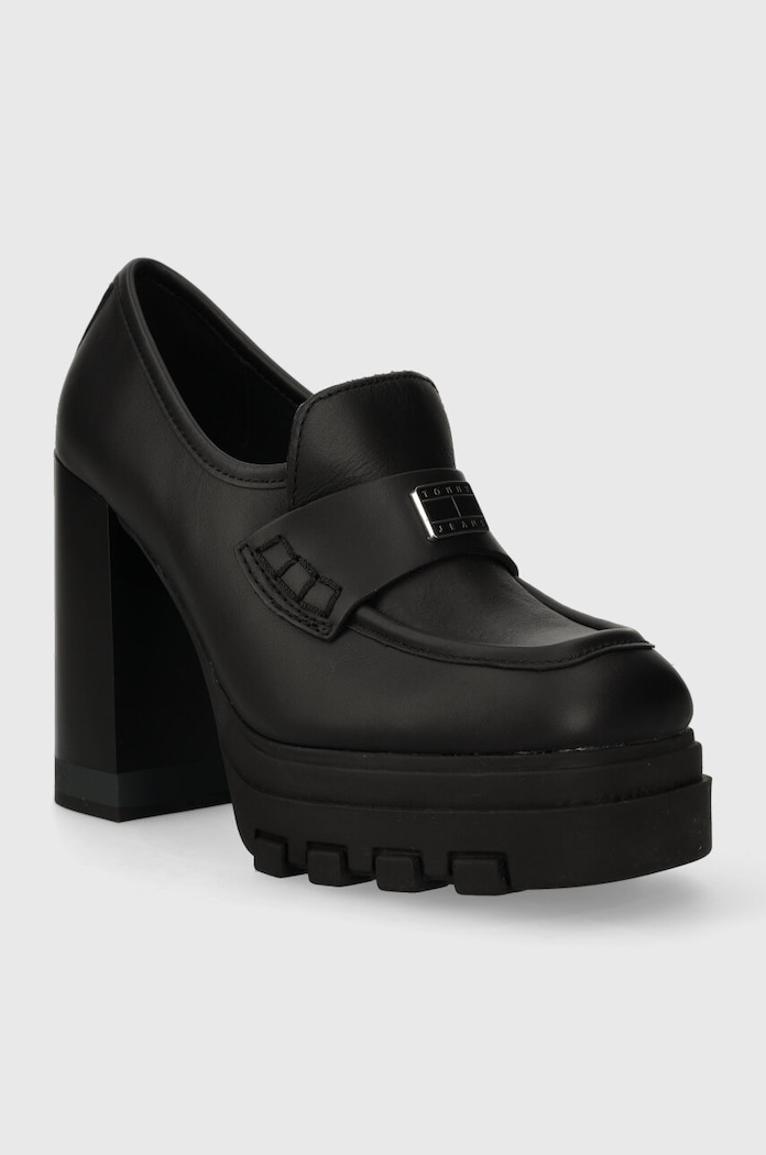 Tommy Jeans czółenka skórzane TJW LOAFER PUMP EN0EN02257 czarny AW23