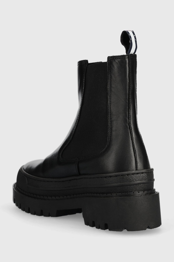 Boty Kožené kotníkové boty Tommy Jeans TJW CHELSEA FOXING BOOT EN0EN02289 černá