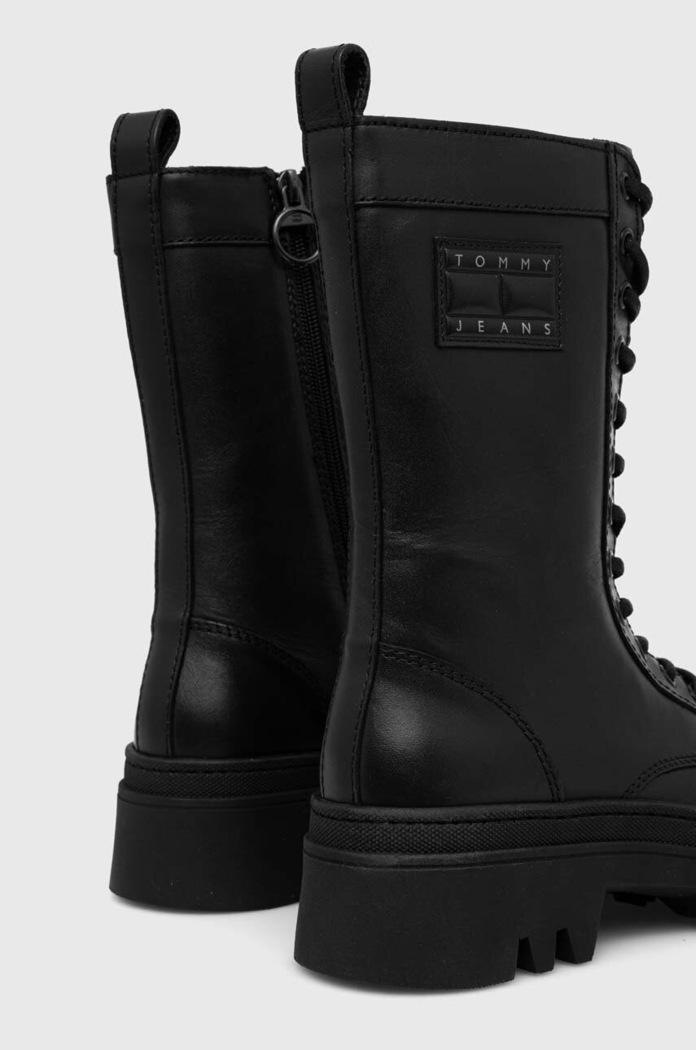 Obuwie Tommy Jeans workery skórzane TJW FASHION LACE UP EN0EN02296 czarny