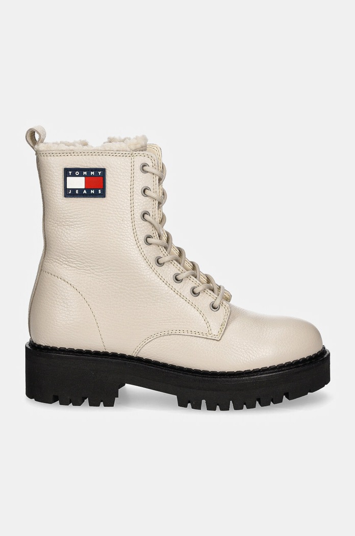 Δερμάτινα workers Tommy Jeans TJW URBAN BOOT TUMBLED LTR WL EN0EN02317 μπεζ NC24