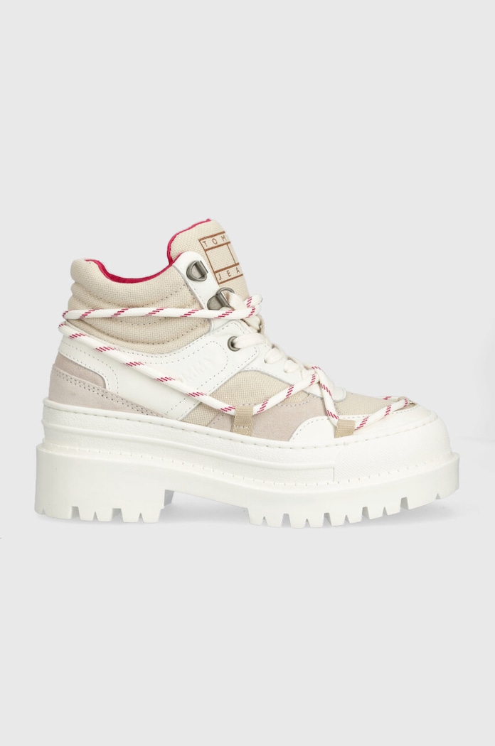 Tommy Jeans workery TJW HYBRID BOOT tekstylny biały EN0EN02338