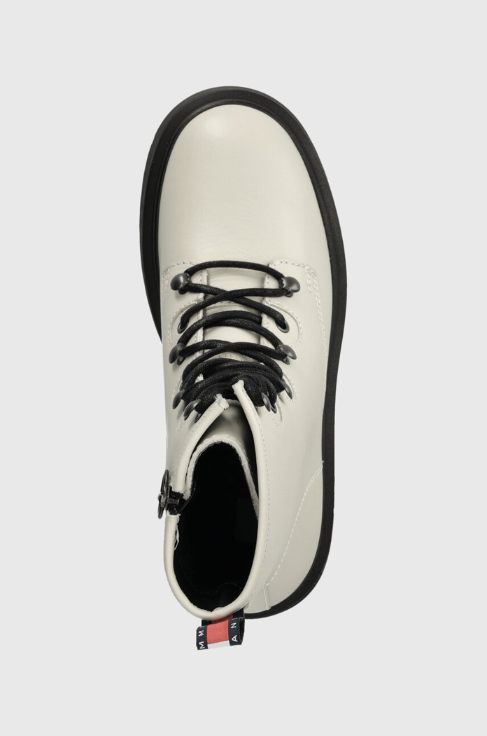 Kožne čizme Tommy Jeans TJW LACE UP BOOT CHUNKY bež EN0EN02404