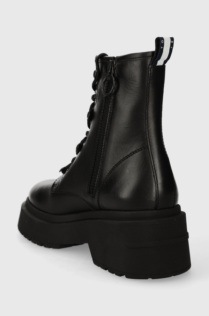 Obuwie Tommy Jeans Workery skórzane TJW LACE UP BOOT CHUNKY EN0EN02404 czarny