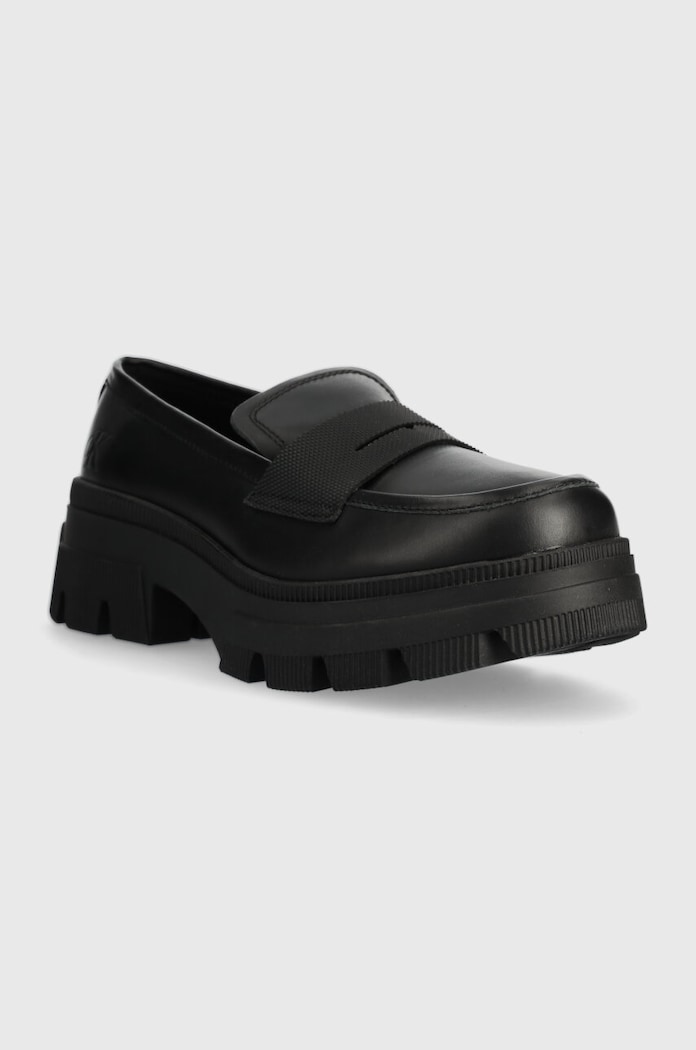 Calvin Klein Jeans mokasyny skórzane CHUNKY COMBAT LOAFER WN YW0YW01120 czarny AW23