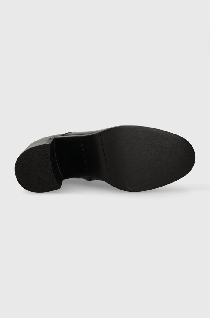 Кожени боти Calvin Klein Jeans MID BLOCK HEEL BOOT LTH WN YW0YW01259 черен