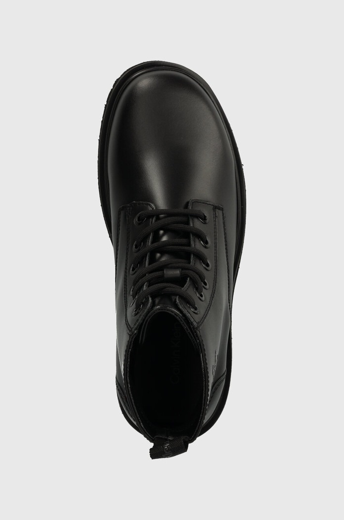 Nízké kozačky Calvin Klein Jeans EVA MID LACE UP BOOT LTH WN černá YW0YW01263