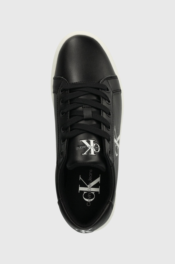 Kožené tenisky Calvin Klein Jeans CLASSIC CUPSOLE LACE UP čierna YW0YW01269