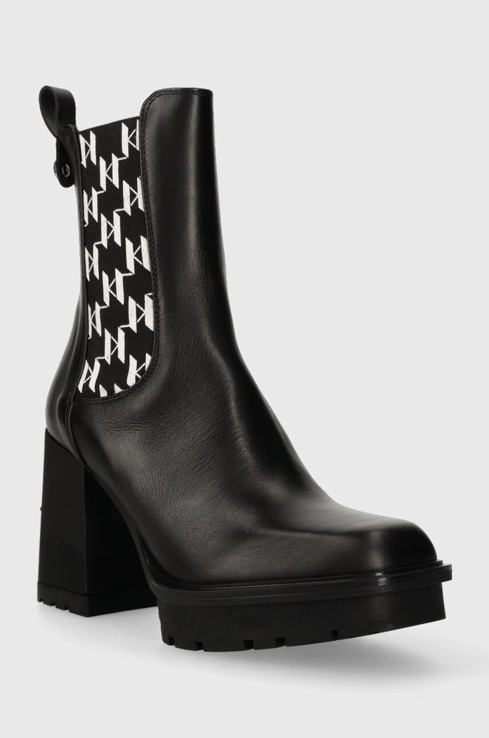 Kožené kotníkové boty Karl Lagerfeld VOYAGE VI KL30158.000 černá AW23