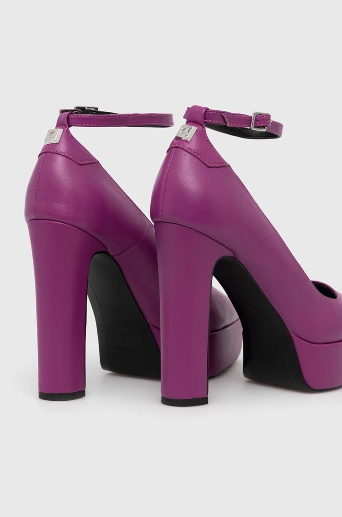 Încălțăminte Karl Lagerfeld Pantofi de piele SOIREE PLATFORM KL31710.0PU violet