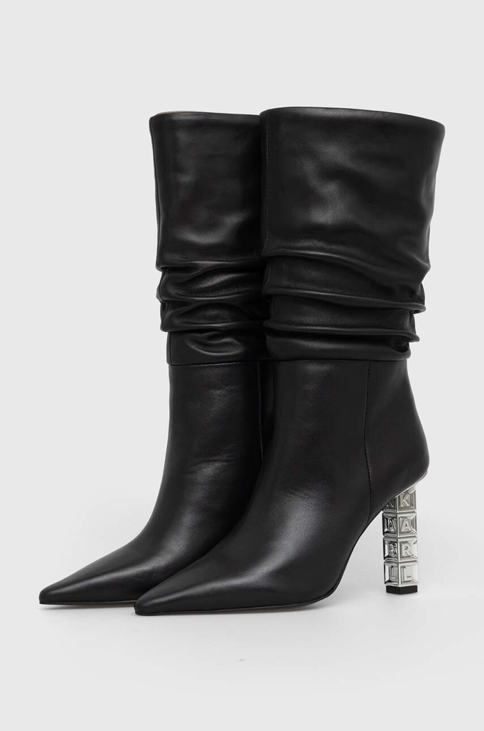 Karl Lagerfeld kozaki skórzane KOLUMN KL33455.000 czarny AW23