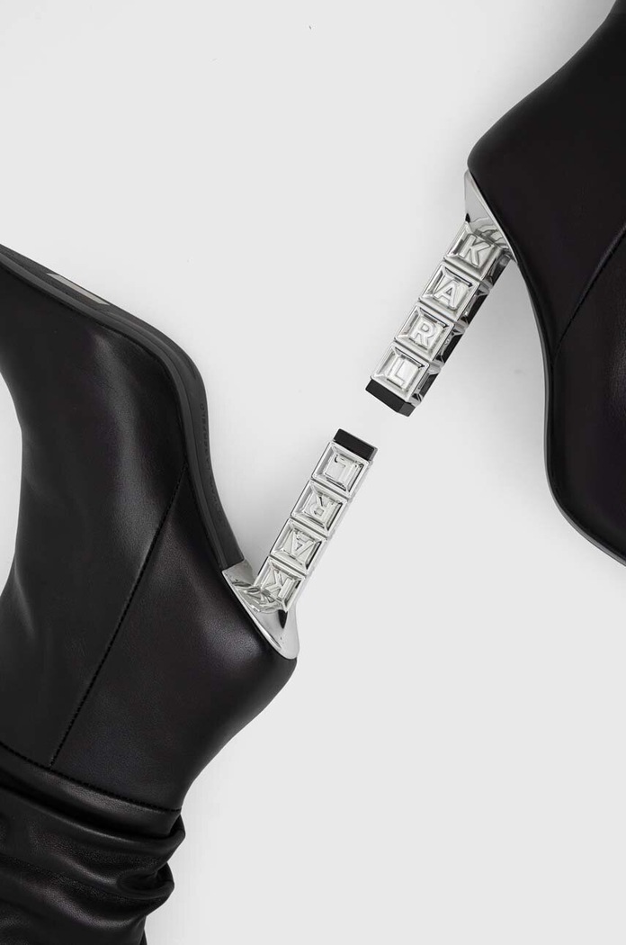 Obuwie Karl Lagerfeld kozaki skórzane KOLUMN KL33455.000 czarny