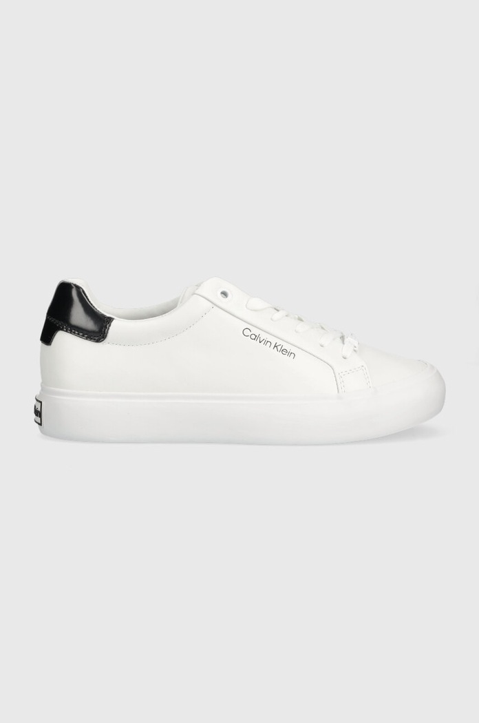 Кожени маратонки Calvin Klein VULC LACE UP изкуствена кожа бял HW0HW01681